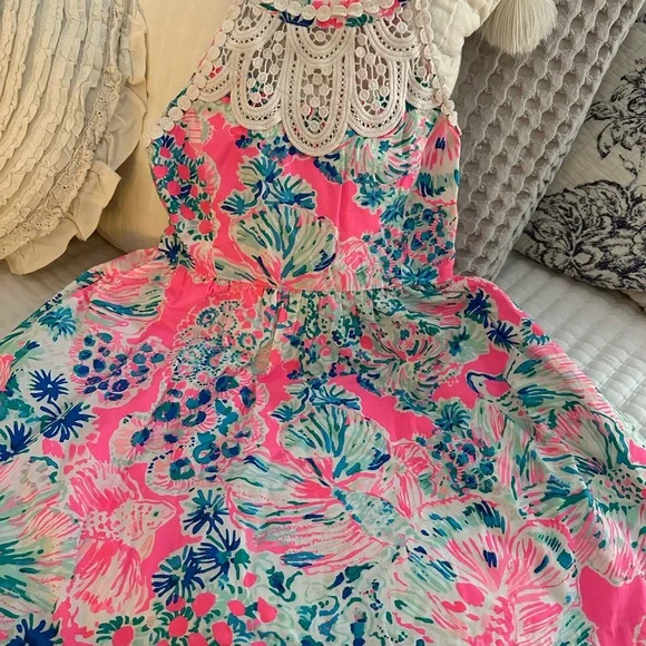 open lace back dress Lilly Pulitzer Maxi Dress Pink XL